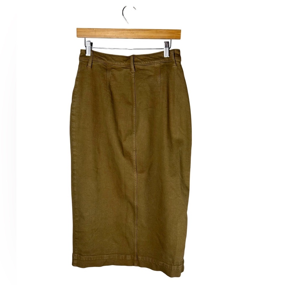 Banana Republic Khaki Button-Down Midi Skirt Size 6 - Picture 2 of 8